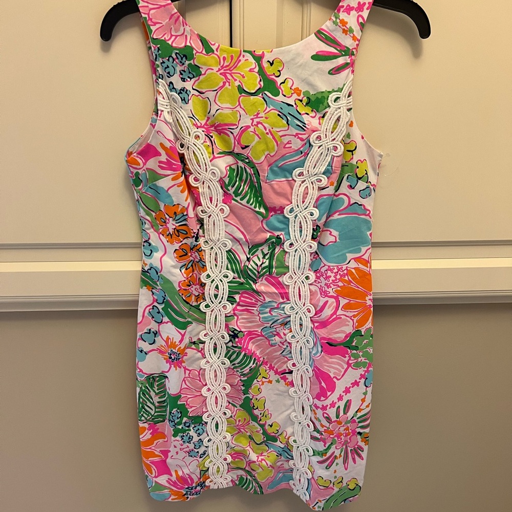 Lilly Pulitzer Pink and Yellow Graphic Embellished Tank Top